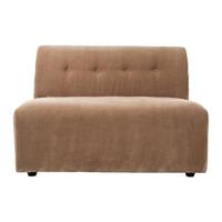 HKliving Vint Bank Element - 1,5-zitsbank Middenstuk - Corduroy Rib - Bruin
