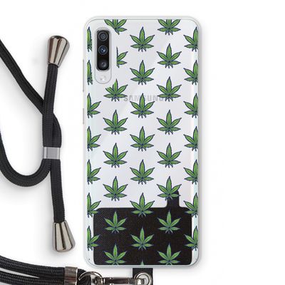 Weed: Samsung Galaxy A70 Transparant Hoesje met koord
