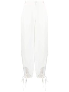 MSGM pantalon à taille élastiquée - Blanc