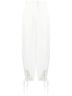 MSGM pantalon à taille élastiquée - Blanc