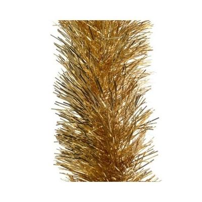 Decoris kerstslinger - 3x - goud - 270 x 10 cm - lametta - folie - guirlande - kerstversiering