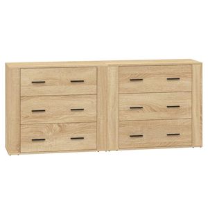 The Living Store Dressoir - Sonoma Eiken - 80 x 33 x 70 cm - Bewerkt Hout