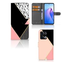 OPPO Reno8 Pro | Book Case | Zwart Roze Vormen