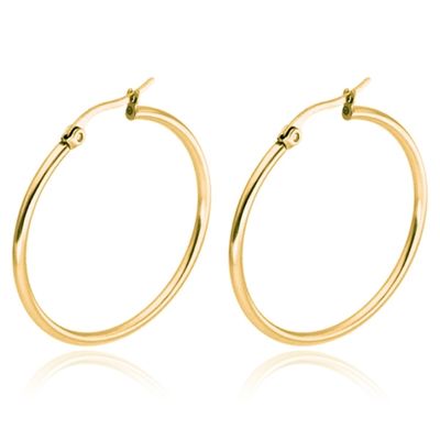 Cilla Jewels Hoop oorringen Dames Edelstaal Goudkleurig-60mm
