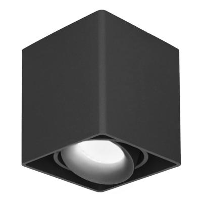 Esto LED Opbouwspot - Vierkant - Kantelbaar - Dimbaar - 4000K neutraal wit - 5 Watt 400 lumen - GU10 - Plafondspot - Voor binnen - Vervangbare afdekring - Zwart