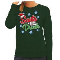 Foute kersttrui / sweater Santa is a little drunk groen dames - thumbnail