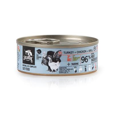 3COTY Turkey with chicken and krill Senior - nat kattenvoer - 80g
