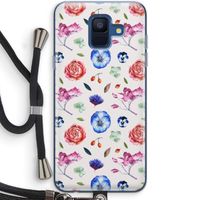Bloemetjes: Samsung Galaxy A6 (2018) Transparant Hoesje met koord Bloemetjes: Samsung Galaxy A6 (2018) Transparant Hoesje met koord