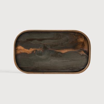 Ethnicraft Dienblad 'Linear Flow' 42 x 24cm, kleur Brons