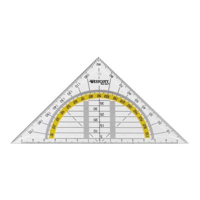 Quantore Geodriehoek westcott 140mm transparant