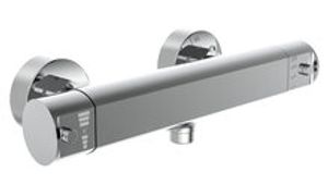 VITA thermostatische mengkraan douche, chroom keramisch ½" ventiel bovenstuk uitwisselbaar thermostaat element temperatuurschaal veiligheidsstop op 38°C Innovatieve Keep-Cool technologie bes