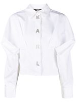 Karl Lagerfeld chemise en coton biologique à motif Karl - Blanc