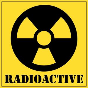Halloween versiering radioactief gevaren sticker 10,5