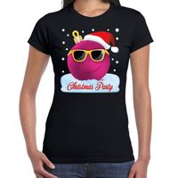 Fout t-shirt Christmas party zwart voor dames - thumbnail