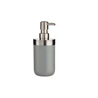 Berilo Zeeppompje/dispenser - 17 cm - RVS/kunststof - grijs/zilver - 350 ml - navulbaar - toilet/keu