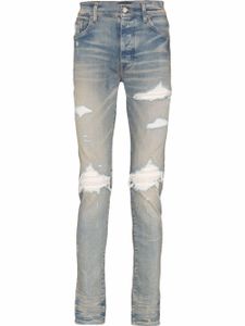 AMIRI jean skinny MX1 Ultra à patchs en daim - Bleu