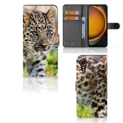 Samsung Galaxy Xcover 7 | Telefoonhoesje | Met pasjeshouder | Baby Luipaard