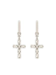 Dolce & Gabbana cross-charm hoop earrings - Argent