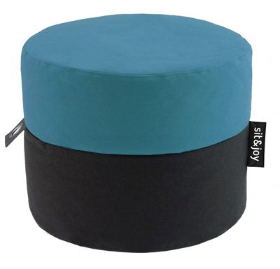 Poef 'Duo Rondo' Mint Blue - Blauw - Weerbestendig - Sit&Joy