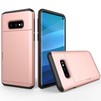Schokbestendig robuuste Armor beschermende case voor Galaxy S10e met kaartsleuf (Rose goud)
