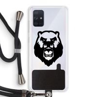 Angry Bear (black): Samsung Galaxy A71 Transparant Hoesje met koord