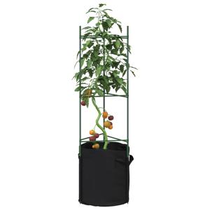 Tomatenkooi met plantenzak 2 st 116 cm staal en polypropeen