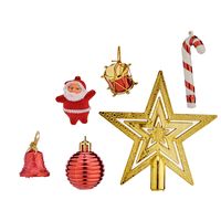 Kersthangers - 24x st - met piek rood/goud voor mini kerstboom   -
