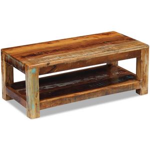 The Living Store Salontafel Antieke Stijl - Gerecycled Hout - 90x45x35cm - Uniek