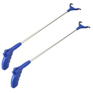 2x Aluminium zwerfvuilgrijper met anti-slip grijpvingers 100 cm