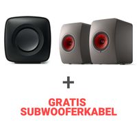 KEF Combi Deal LS50 Wireless II + KC62 - Grijs/Zwart (met GRATIS subwooferkabel)