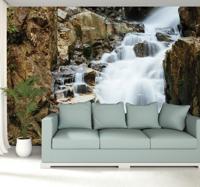 Waterval fotobehang rotsen
