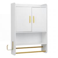 Badkamerkast Hangende Badkamerkast met Twee Deuren Hangkast met Verstelbare Legplanken 55 x 20 x 80 cm-Wit