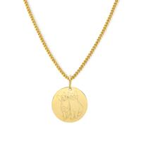 Gepersonaliseerde lijntekening huisdier ketting - Stainless steel - Goud - 18 mm