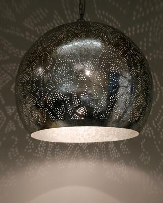Hanglamp Ameera zilver bol - in 2 diameters verkrijgbaar