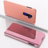 Voor OPPO A9 2020/A5 2020 vergulde spiegel horizontaal Flip leder met standaard mobiele telefoon holster (Rose goud)
