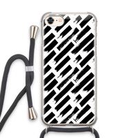 Zwarte vegen: iPhone 7 Transparant Hoesje met koord