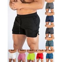 Voor heren Atletische korte broek Hardloopshorts Sportbroek Trekkoord Zijzakken Splitsen Effen Ademend Sneldrogend Buiten Sportief Strand Casual Korte broeken Zwart Wit Micro-elastisch Lightinthebox