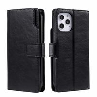 iPhone 12 Pro hoesje - Bookcase - Pasjeshouder - Portemonnee - Luxe - Kunstleer - Zwart