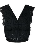 GANNI haut en broderie anglaise - Noir