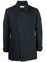 Stone Island compass-motif buttoned coat - Bleu