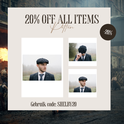 Premium Shelby Pet | Blauw | Gestreept | 1920s Stijl | Peaky Blinders | Peaky Blinders