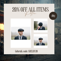 Premium Shelby Pet | Blauw | Gestreept | 1920s Stijl | Peaky Blinders | Peaky Blinders