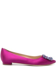 Manolo Blahnik ballerines Hangisi en satin - Violet