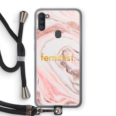 Feminist: Samsung Galaxy A11 Transparant Hoesje met koord