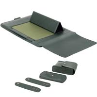 4 IN1 2 lieren + muis tas + lader tas + universele waterdichte PU lederen opvouwbare laptop binnenzak voor 11/12 inch laptops met handvat & beugel &