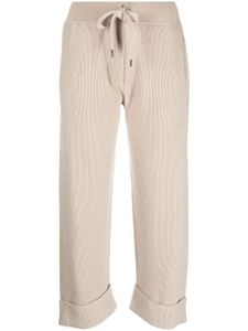 Brunello Cucinelli pantalon de jogging court à lien de resserrage - Tons neutres