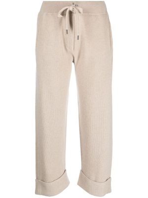 Brunello Cucinelli pantalon de jogging court à lien de resserrage - Tons neutres