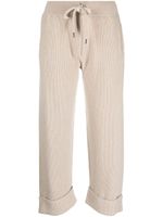 Brunello Cucinelli pantalon de jogging court à lien de resserrage - Tons neutres