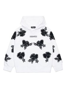 DSQUARED2 KIDS hoodie en jersey à logo imprimé - Blanc