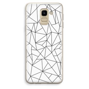 Geometrische lijnen zwart: Samsung Galaxy J6 (2018) Transparant Hoesje